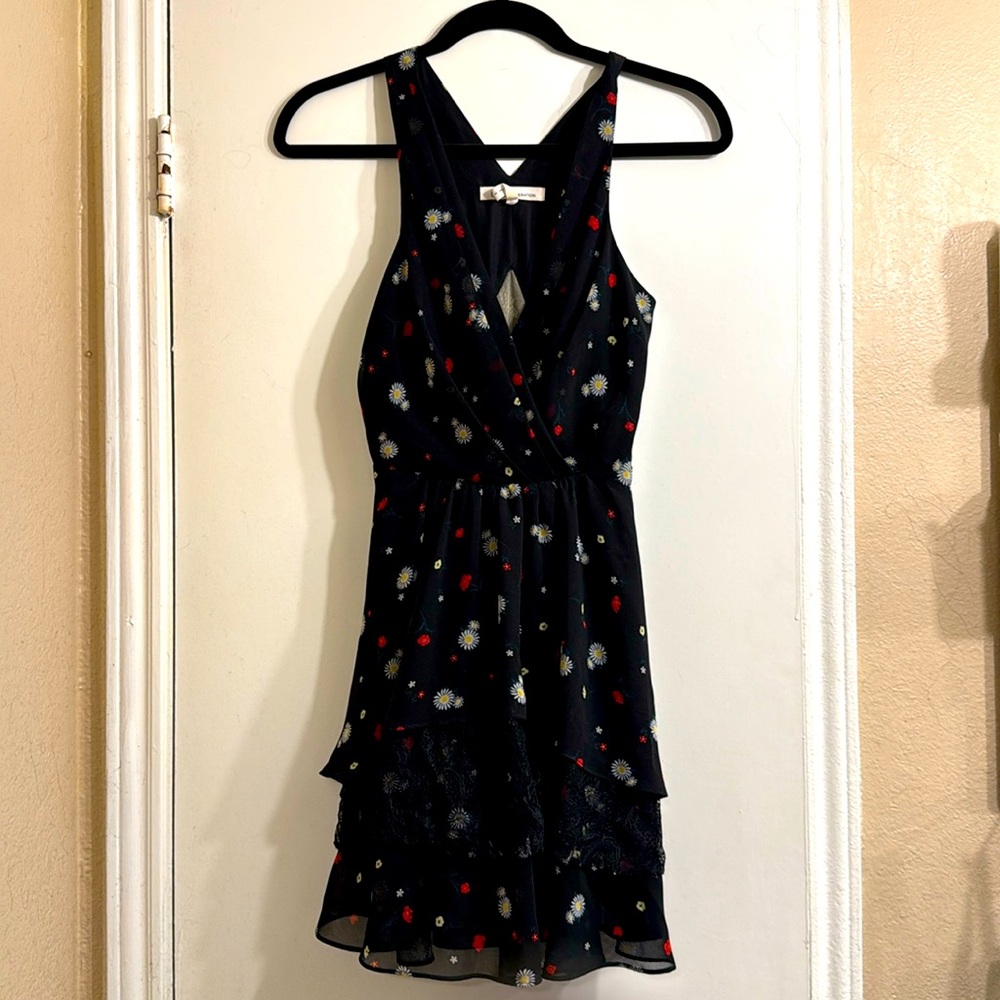 Bcbg black flower dress